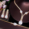 4pcs Big Water Drop Cubic Zircon Luxury Nigerian Dubai Gold Color Jewelry Set for Women Wedding Bride Accesories - WELLQHOME