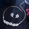 Elegant Micro Pave Cubic Zirconia Stone Flower Leaf Shape Engagement Necklace Earrings Jewelry Set for Women - WELLQHOME