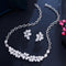 Elegant Micro Pave Cubic Zirconia Stone Flower Leaf Shape Engagement Necklace Earrings Jewelry Set for Women - WELLQHOME