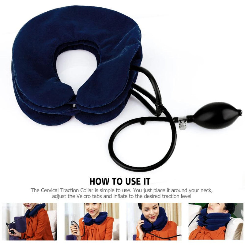 Cervical Traction Collar Neck Correction Support - WELLQHOME
