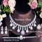 Clear White CZ Paved Dangle Tassel Water Drop Women Chunky Big Costume Necklace Jewelry Sets - WELLQHOME