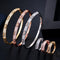 Fashion Brand Rose Gold Color Round Cobra Slim CZ Open Bangle Bracelet and Rings Set - WELLQHOME