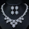 Exquisite White Gold Color Marquise Cubic Zirconia Big Flower Wedding Necklace and Earring Bridal Jewelry Sets - WELLQHOME
