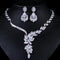 Brand Cubic Zirconia Wedding Jewelry Accessories Bridal Rhinestone Necklace and Earring Sets for Brides - WELLQHOME