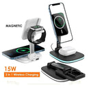 3 in 1 Wireless Charger Magnetic Stand For iPhone 14 13 12 Max Multifunction Fast Charging For Apple Airpods Pro IWatch 7 6 - WELLQHOME