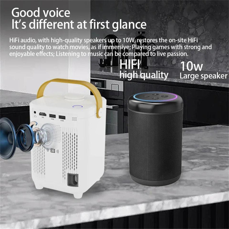 4K HD Home Portable Projector - WELLQHOME