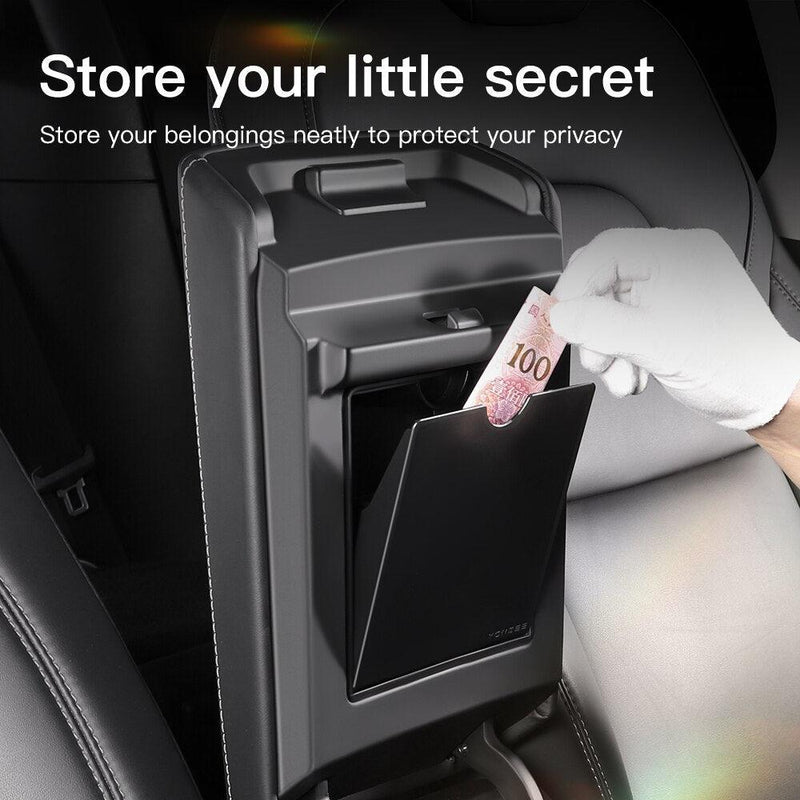 Magnetic Center Console Hidden Storage Box For Tesla Model 3 Y - WELLQHOME