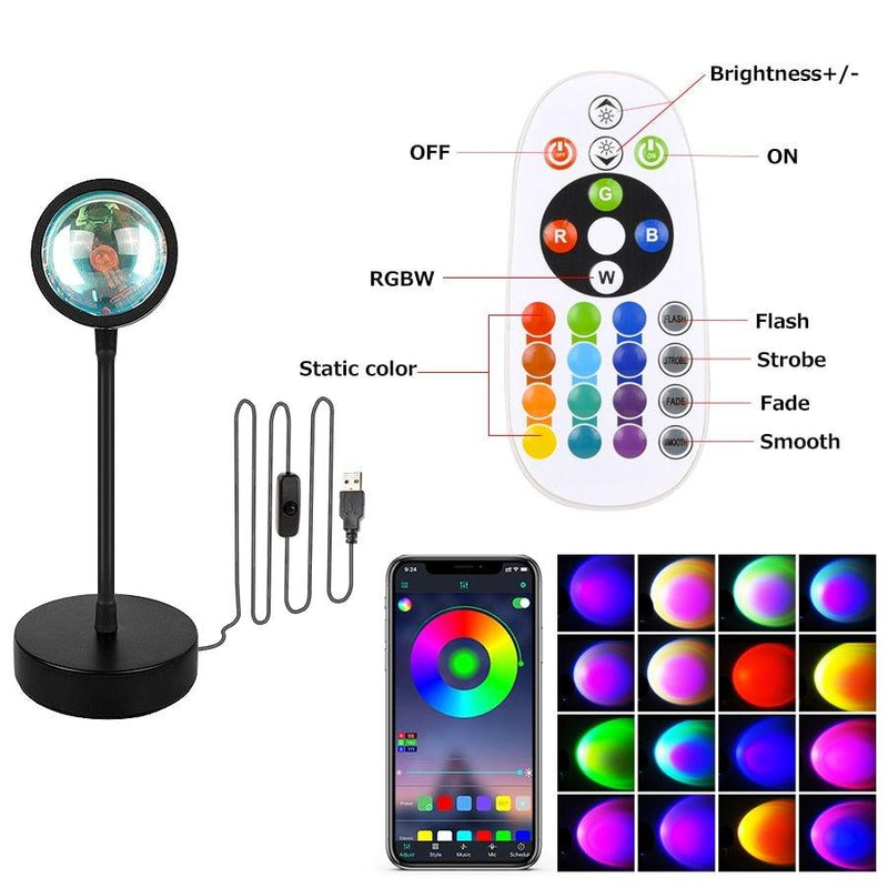 Smart Bluetooth Sunset Projection Lamp - WELLQHOME