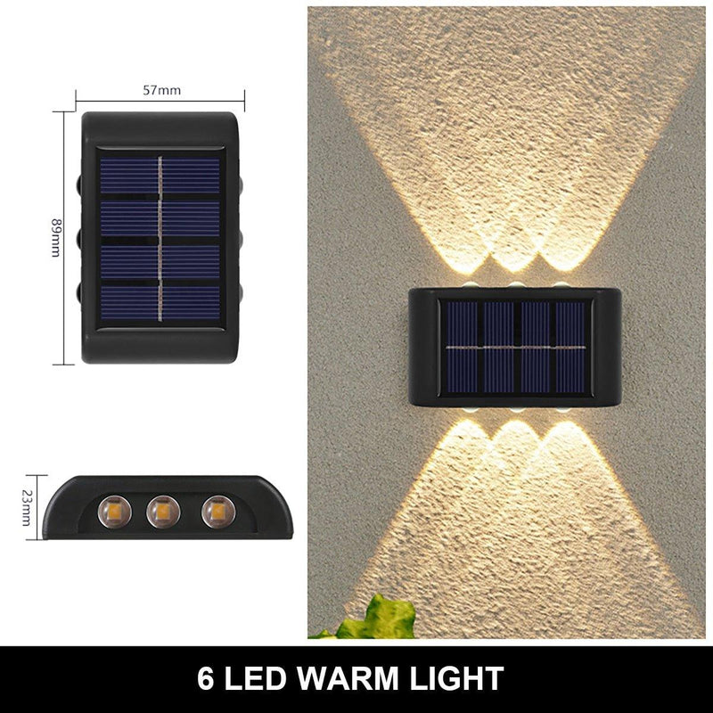 Solar Outdoor Waterproof Up And Down Wall Lamp - WELLQHOME