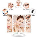 Tri-fold Lighted Vanity Makeup Mirror with 3x/2x/1x Magnification - WELLQHOME