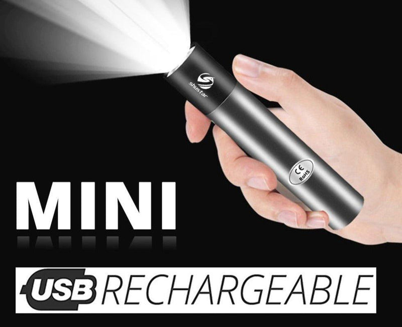 USB Rechargable Waterproof Mini LED Flashlight - WELLQHOME