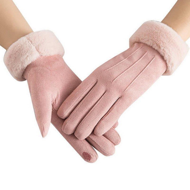 Women Autumn Winter Cute Furry Warm Gloves - WELLQHOME